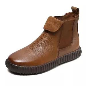 여자 빈티지 가을 가죽 플랫워커 리얼 쿠셔닝 무스탕 단화 하이탑 소 부티 플랫 MODU3