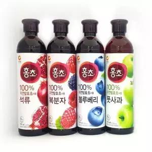 [셀러허브]청정원 복분자 900ml 홍초 자연발효 블루베리 석류 사과 (S38786900)