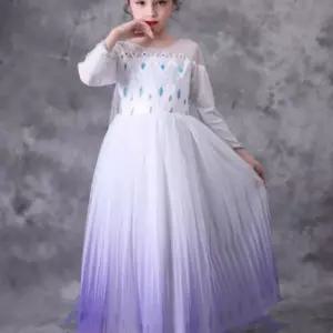 주니어 여아 눈꽃 여왕 원피스 긴팔 공주드레스