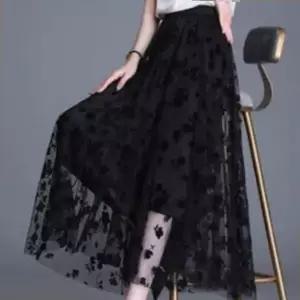 밴딩스커트 샤스커트 여성 플라워 허리 꾸안꾸 밴딩 쉬폰 롱