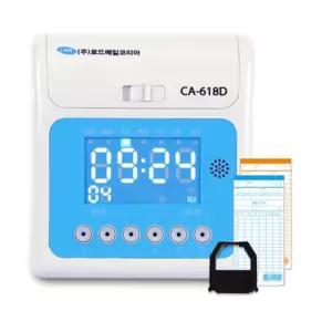 출퇴근기록기 디지털 블루색상 및 출퇴근카드 100매 직원출퇴근 타임체크기 출근카드 출결관리 근태카드