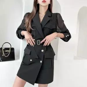 원피스 여사친 오피스룩 고급 출근룩 정장 더블 벨트 조거 블라우스 소매 패션 허리띠 SPO마켓5