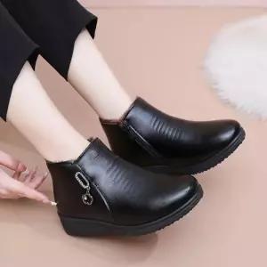 여성 라운드쉐입 체인 겨울구두 여성신발 털 부드러운 겨울 기모구두