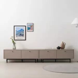 디에고 낮은 거실장 티비다이 거실서랍장 2400, 그레이