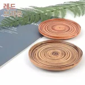 원형 나무 컵받침 1P