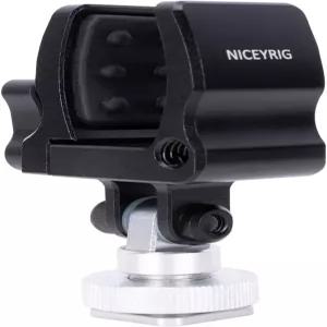 NICEYRIG 충격 방지 샷건 마이크 홀더 18.5-35mm 조절식 클램프 카메라용 LED 손전등 알루미늄 케이지 리그