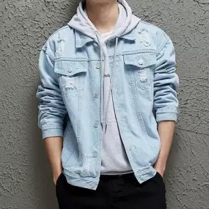 남성 청자켓 디테일 데님아우터 INSUM41 가을 데미지