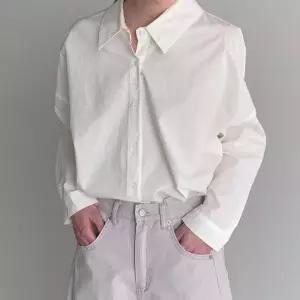 [문에이블]문에이블 여자 여성 봄 가을 싱글 카라 루즈핏 데일리 코튼 출근룩 긴팔 셔츠 남방