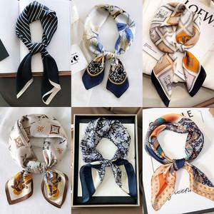 여성 롱 스카프 프렌치 데일리 실크 머플러 간절기 가을 코디