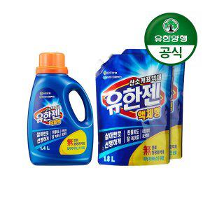 [유한젠][유한양행] 유한젠 액체형 산소계표백제 용기 1.4L+리필 1.8L 2개