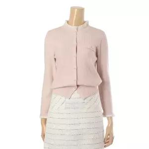 [롯데백화점]페이지플린 넥 프릴 배색 진주 단추 가디건 (F4ACA003)