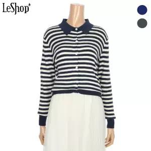 [롯데백화점]르샵 카라 버튼 스트라이프 슬림 가디건 (BO8KC008A)