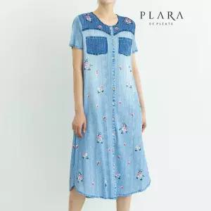 [플라라]플라라 (88까지)플리츠빈티지데님프린팅원피스