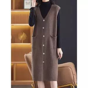 화세 니트버튼원피스_HB5WOP004C