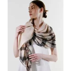 [갤러리아] DCSC6E775W2 닥스 브라운 체크 플리츠 숄 스카프