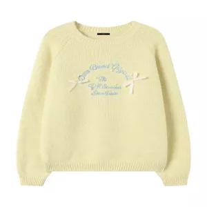 [르샵]리본 레터링 나그랑 울 긴팔 니트 (DP4KT010A)