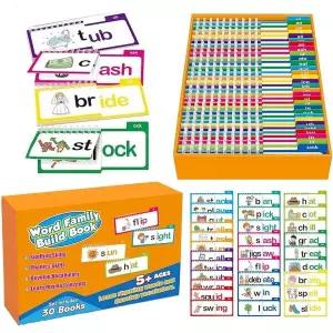 어휘 게임 플래시 카드 단어 | 패밀리 빌드북 독서책 운을 읽는 활동책 Sight Learn to Phonics 파닉스 읽