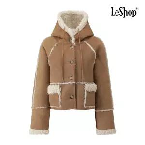 [르샵] 캐주얼 우드 버튼 후드 무스탕 자켓 (BPCJK005A)