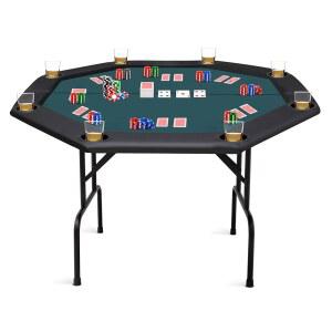 ZivPlay 포커 테이블 접이식 텍사스 홀덤 테이블, 다리 포함 휴대용 카드 게임 및 카지노 도박 8인용 옥타곤