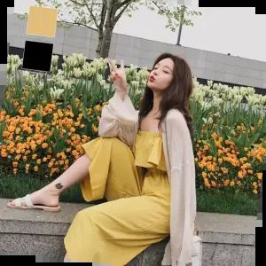 여성 여름 시원한 끈나시 가슴밴딩 7부기장 점프수트