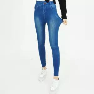 여성 데님 봄 가을 스판 레깅스 청 워싱 쫄바지