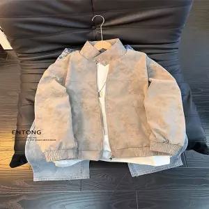 봄 가을 스웨이드 자켓 재킷 점퍼 아우터 엔통 라이트 그레이 타이 다이 PU 가죽 남자 남성 겨울 반팔 면