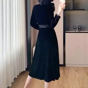 비욘드라이프J CTT 럭셔리 스팽글 벨벳 롱 원피스