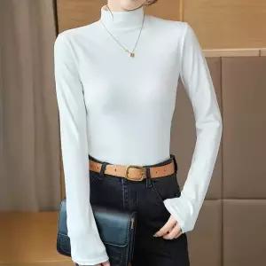 [라일리여성의류] Rly 기모 반폴라 출근룩 이너웨어 기본스타일 목티 긴