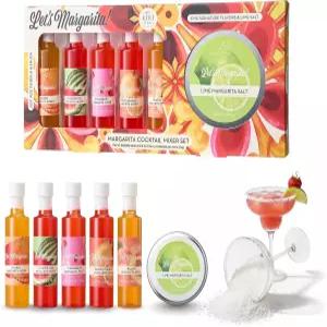 칵테일 마가리타 믹서 선물 세트 - 6세트 이지 믹스 버라이어티 과일 음료 라임 리밍 소금 프리미엄 바
