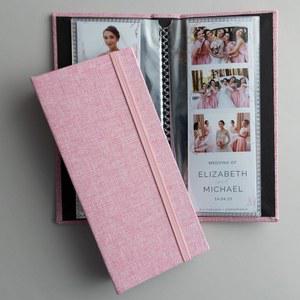 사진 부스 앨범 - 인쇄물을 로즈 u2013 슬라이드 커버 안전하게 파티용 밴드가 하드 2X6 사이드 유스케 방명록 또는 직조 파티 및 보관합니다 결혼식 메모리 홀더의 핑크