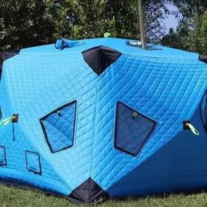 원터치 큐브 텐트 캠핑 겨울 누빔 방한 돔 낚시 빙어 얼음 돔형 바닥재 동계