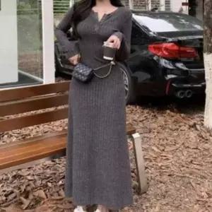 CCO5981여성용 따뜻한 골지 롱 니트 드레스 가을 슬림핏 원피스