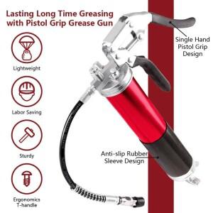 7000PSI 오일 그리스 건 키트 수동  그립 고압 펌핑 커플러 400CC 주입 헤비 듀티 유지 보수 도구