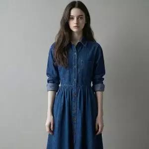 [디에이치(하프클럽)]밀런 데님 원피스_P417615322