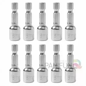 육각 비트소켓 10개입8mm 실버 비트홀더 육각비트소켓세트 전동드릴소켓 자석비트소켓 임팩비트