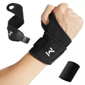 FVVVV 1쌍 TFCC 손목 보호대 건염에 대한 지지 긴장 스포츠 테니스 골프 역도용 조절 가능한 랩(블랙)