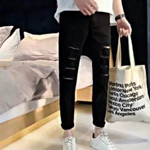 [에이치플러스몰]하의 패션 바지 컷팅 남성 데일리룩 슬림 팬츠 스키니 면바지