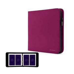 타로카드 바인더 PU 가죽 - 80장의 카드 보관, 타로 및 오라클 카드용 지퍼 보관 케이스 - 확장가능 슬리브가 있는 휴대용 앨범, 양면 시트 (와인 레드)