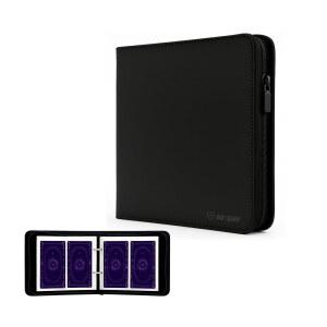 Boltquan 타로카드 바인더 PU 가죽 - 80장의 카드 보관, 타로 및 오라클 카드용 지퍼 보관 케이스 - 확장가능 슬리브가 있는 휴대용 앨범, 양면 시트