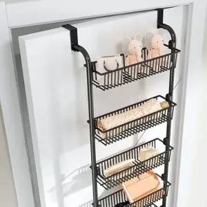 [무료배송] 문걸이 선반 다용도 틈새 수납 바구니 고리형 철제