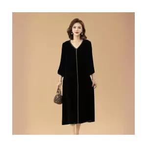 여친 치마 원피스 춘추 소매 루즈핏 엄마룩 리얼 벨벳 매일예쁜 빅사이즈 스터드 7부 인기3