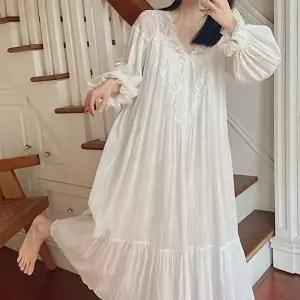 [HOLYG]나나 여성 레이스 롱 슬립 원피스 파자마