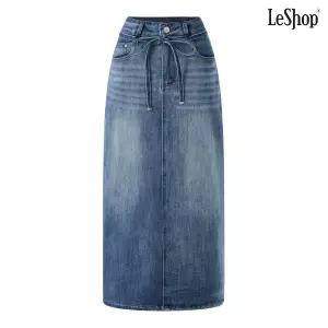 [롯데백화점]르샵. 타이 포인트 H라인 데님 롱 스커트 (DQ1WH002A)