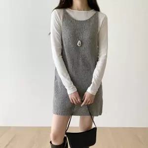 더글러스 레이어드 뷔스티에 니트 미니 원피스