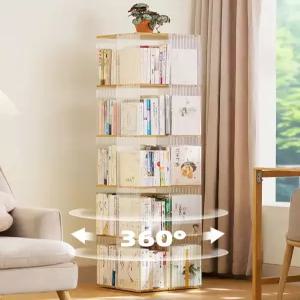 아크릴회전책장 360도 회전 거치형 서재 수납선반