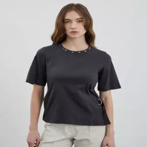 [올리비아로렌]네크장식 포인트 티셔츠__VOCAS4M3211