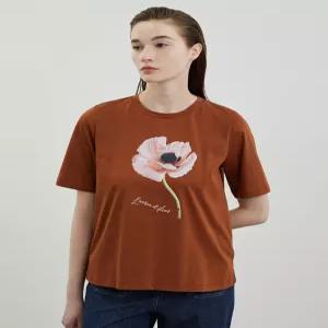 [올리비아로렌]플라워 실켓 티셔츠__VOBAS4M3311