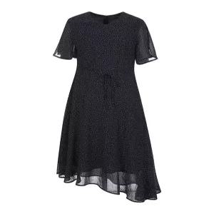 [올리비아로렌]언발란스 햄라인 도트 원피스__VOCOA4M6256