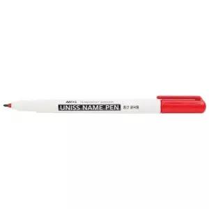 아모스 네임펜 적색 적 12EA 유니스