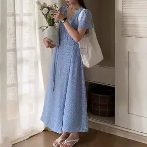 여성 플라워 캐주얼 TDB-NM-0173 V넥 의류 랩스타일